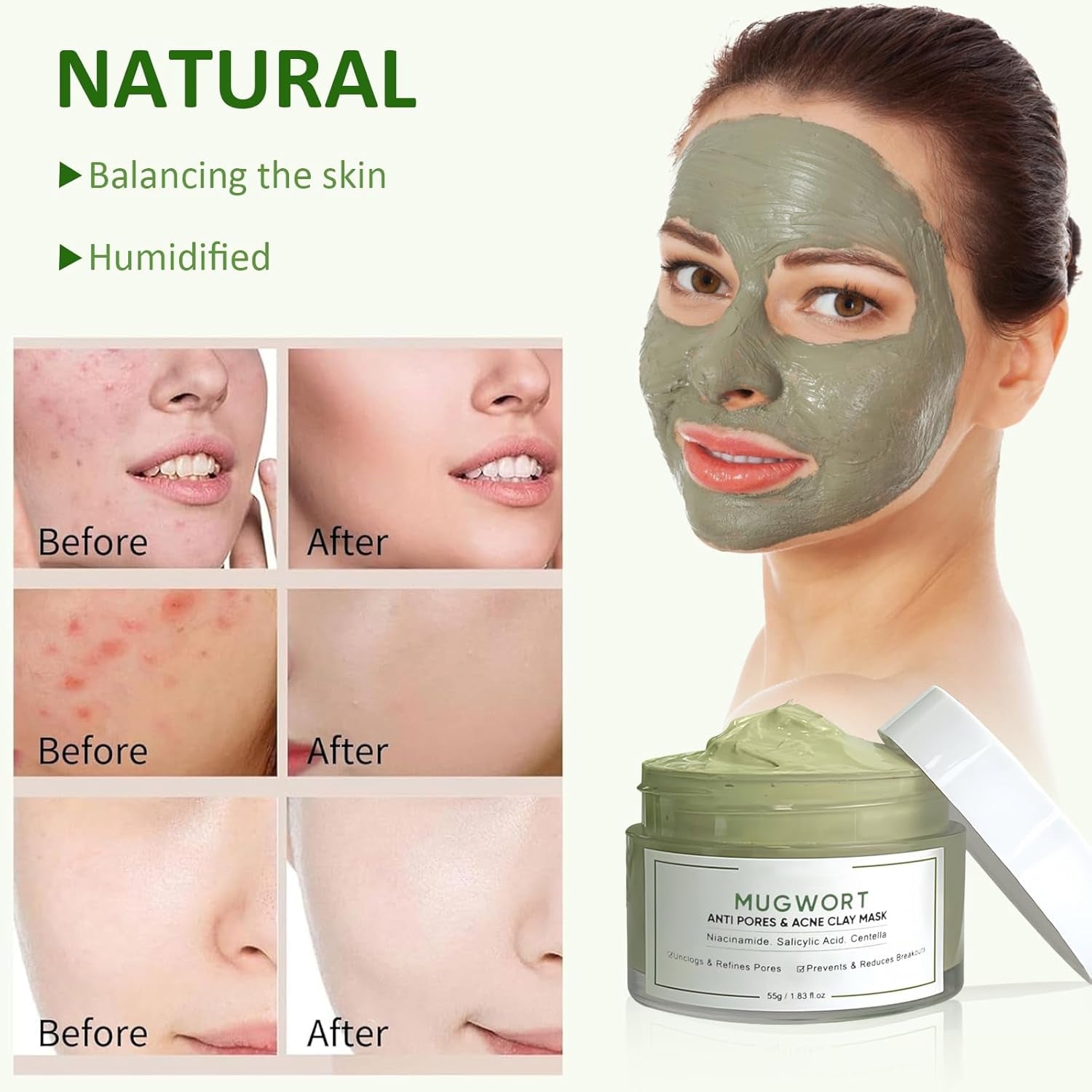 Masque Visage Avec Argile, Nettoyage Masque Hydratant Visage, Masque De Boue Aux, Masques Visage Spa, Masques De Beauté À L'Argile, Face Clay Mask, Masque Pour Le Visage Pour Nettoyer En Profondeur